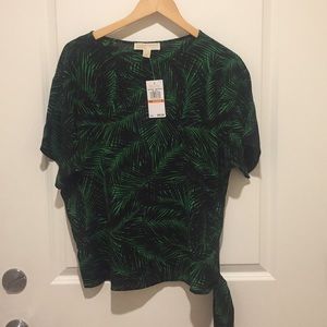 Michael Kors Green and Black Top